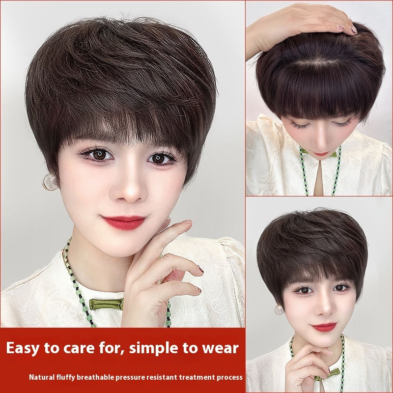 4 Inch Pixie Cut Textured Hair Wig, Human Hair, for Women