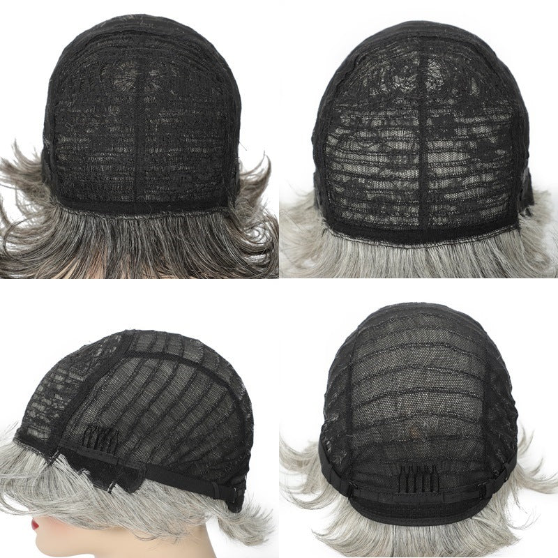 Silvery Grey & Mixed Gray European And American Human Hair Wigs for Women