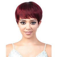 Short Pixie Cut Wig Human Hair Brazilian 100% Human Hair Full Machine Wigs Glueless Pixie Wig with Bangs for Women Natural Black