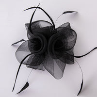 Feather Bride Hair Ornament - Mesh Hat Combination Hairpin
