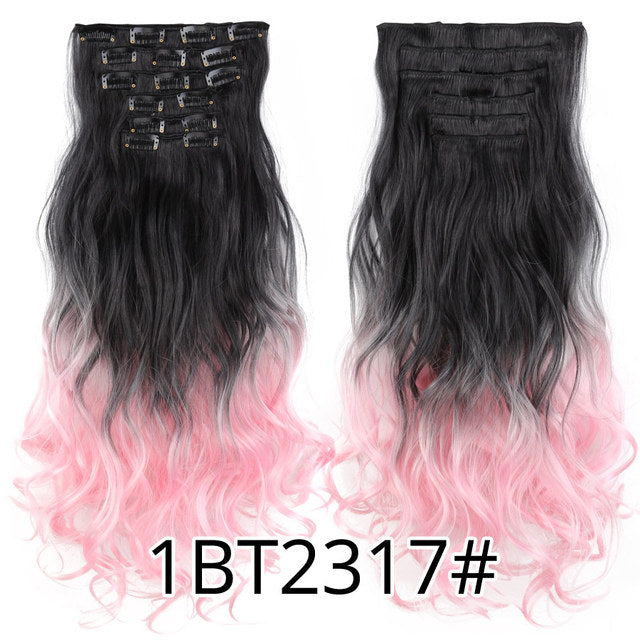 Leeons 22" Body Wave Clip-In Synthetic Hair Extensions