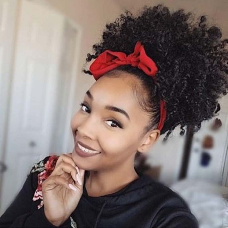 Kinky Curly Large Afro Fluffy Hair Piece and Micro-Curly Wig Hair Piece - 2 Sizes