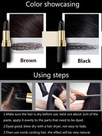 3.8g Hair Dye Stick for Quick Gray Coverage - Unisex, Brown and Black
