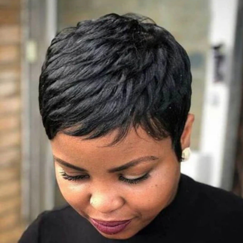 New Black/Wine Red/Blonde Short Hair Trend - Fluffy Wig for Women, Daily Use