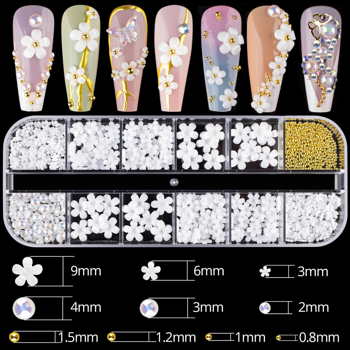 Nail Ornaments - Bow/Pearl Accessories Suite