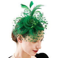 Feather Bride Hair Ornament - Mesh Hat Combination Hairpin
