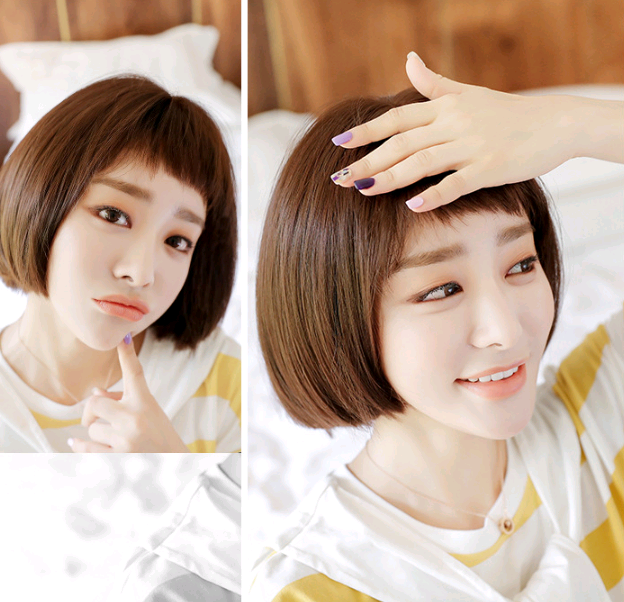 New Women's Bobo Wig - Realistic Short Straight Hair with Bangs