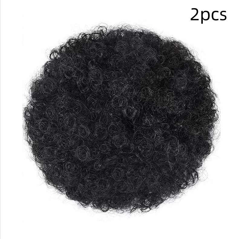 Kinky Curly Large Afro Fluffy Hair Piece and Micro-Curly Wig Hair Piece - 2 Sizes