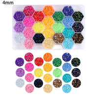 3mm/4mm24 Grids box Multi-color Resin Drill Nail Beauty - DIY Ornament Accessories