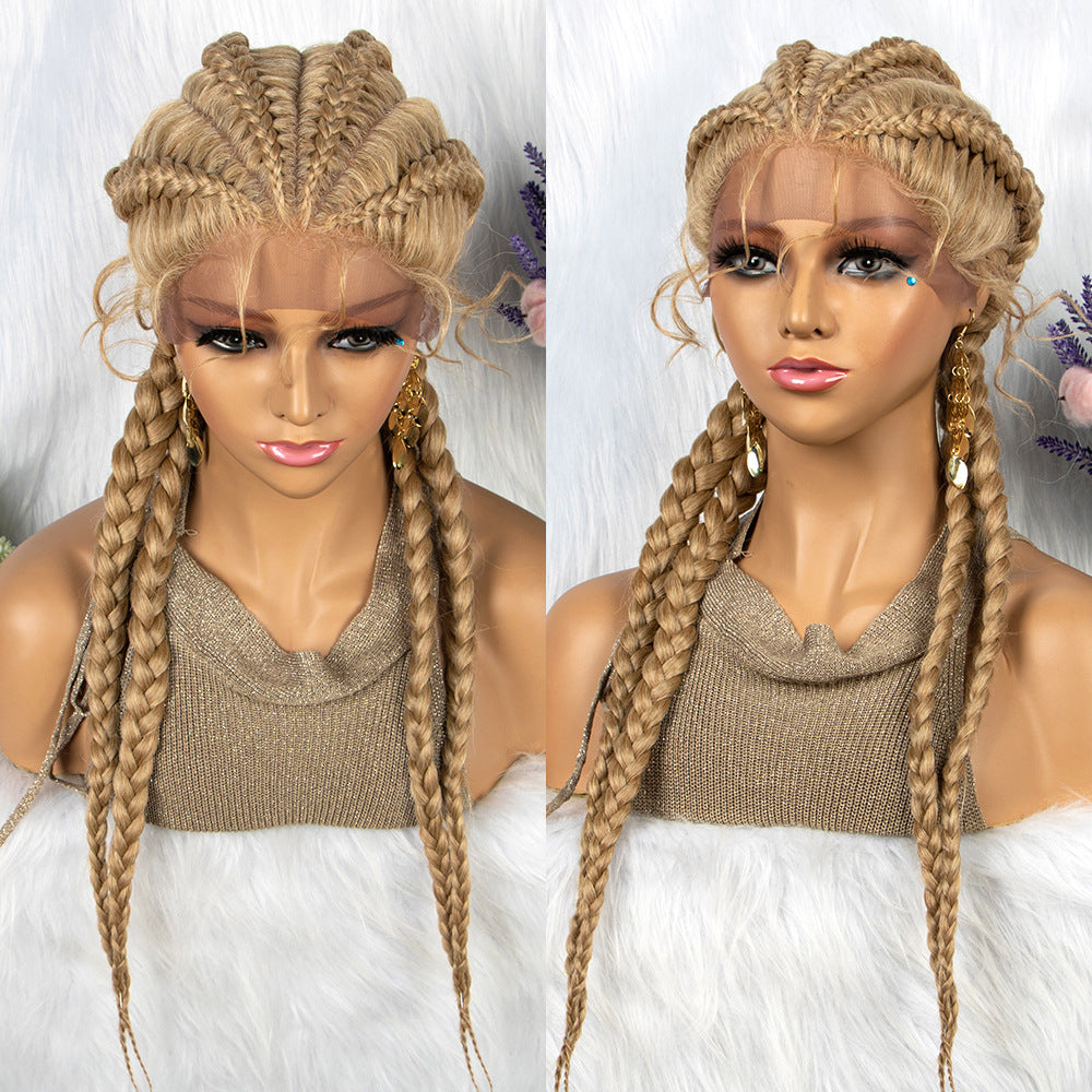 Braided Lace Frontal Wig With Baby Hair for Women - 4 Braids