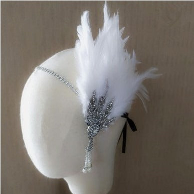 Vintage Feather Flapper/Masquerade Headband for Women