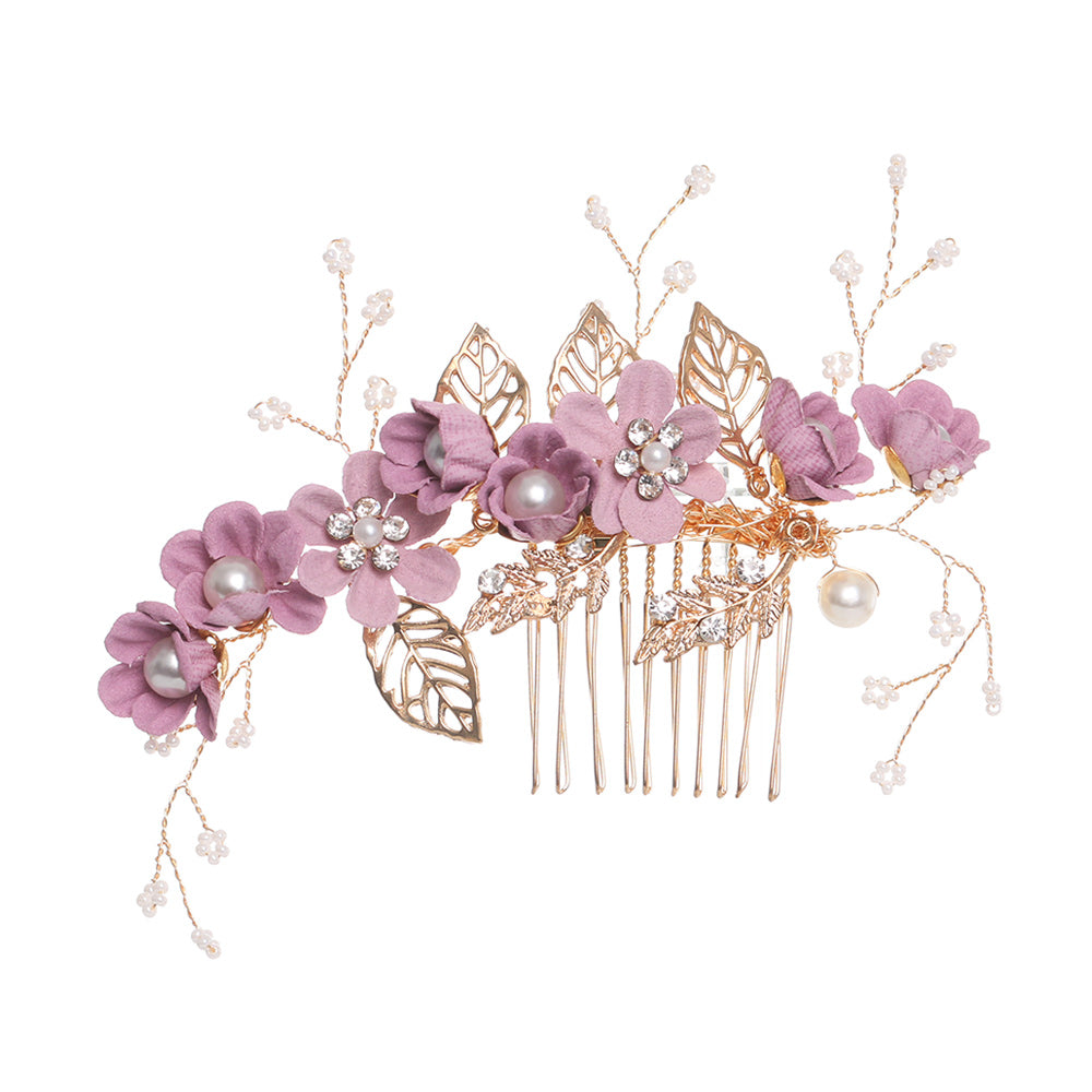 Coiled Hair Flower Styling Comb/Pins, Flower Hairpins/Hair Combs for Brides/Women