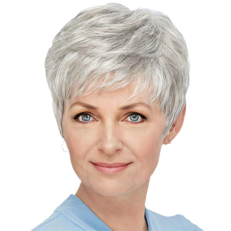 Short Synthetic Wig for Women with Side Bangs