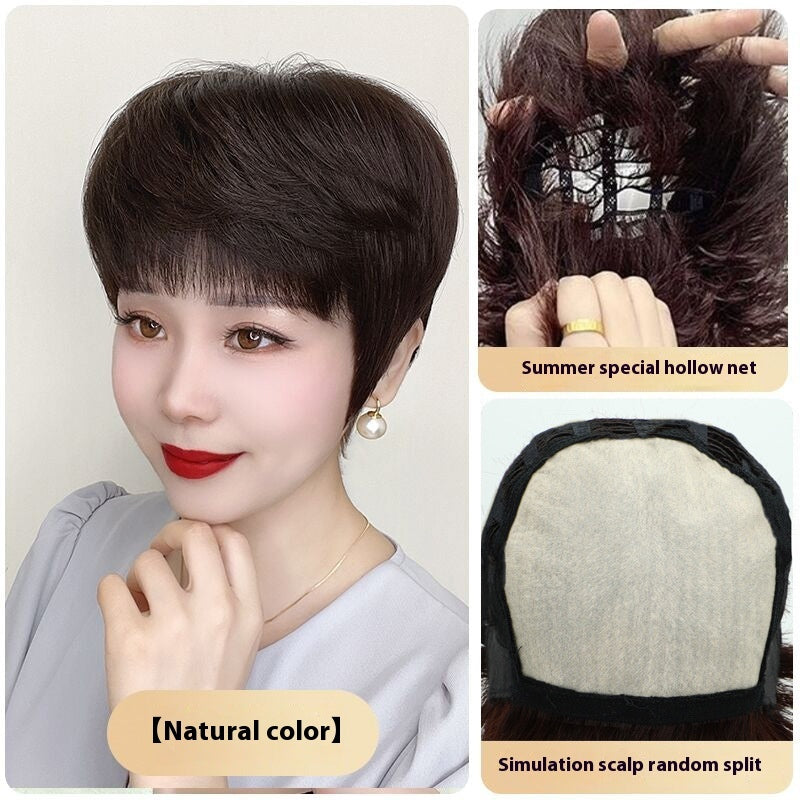 4 Inch Pixie Cut Textured Hair Wig, Human Hair, for Women