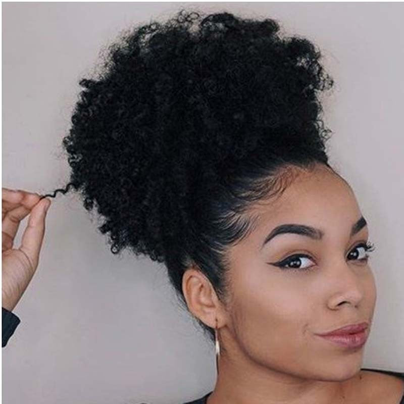 Kinky Curly Large Afro Fluffy Hair Piece and Micro-Curly Wig Hair Piece - 2 Sizes