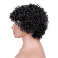 Fashion Wig Hair Set - Short Curly Hair - Real Human Hair Headwear for Women