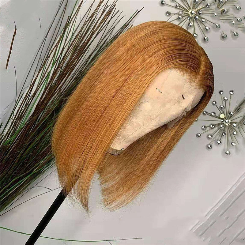 Lace Forehead Human Hair Wig, 13x4, Brown Blonde Color - 10, 12, 14 Inches