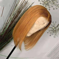 Lace Forehead Human Hair Wig, 13x4, Brown Blonde Color - 10, 12, 14 Inches