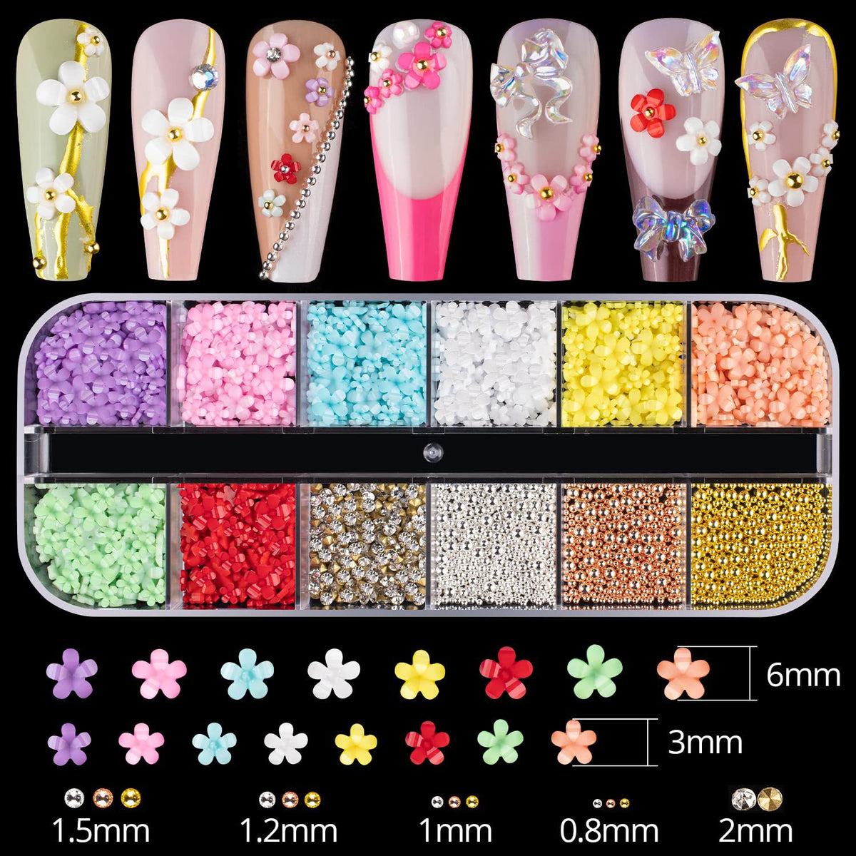 Nail Ornaments - Bow/Pearl Accessories Suite