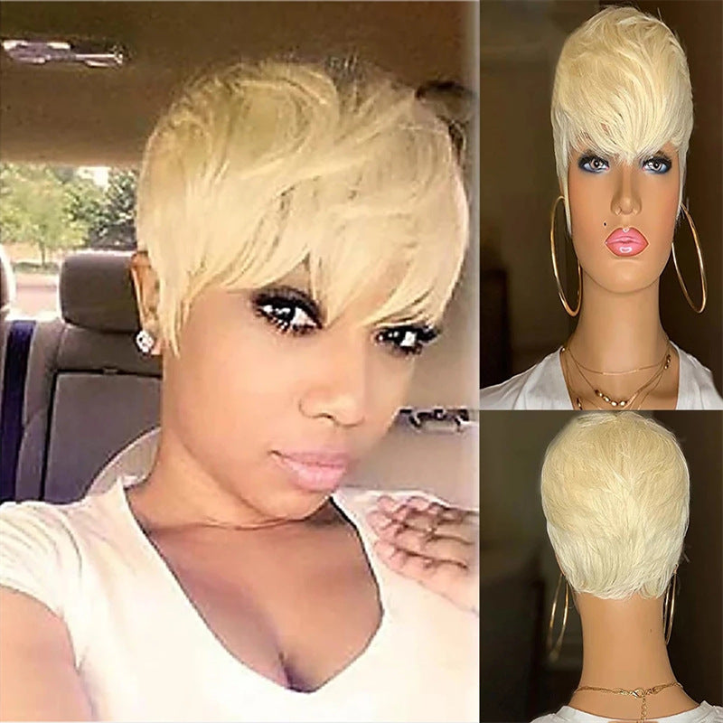 New Black/Wine Red/Blonde Short Hair Trend - Fluffy Wig for Women, Daily Use