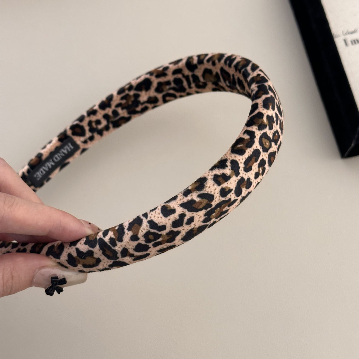 Vintage Leopard Print Velvet Headband