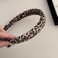 Vintage Leopard Print Velvet Headband