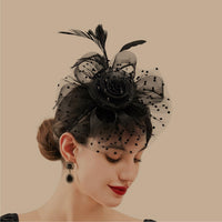 Feather Bride Hair Ornament - Mesh Hat Combination Hairpin