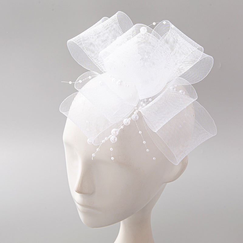 Feather Bride Hair Ornament - Mesh Hat Combination Hairpin