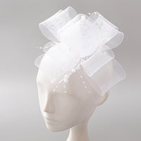 Feather Bride Hair Ornament - Mesh Hat Combination Hairpin