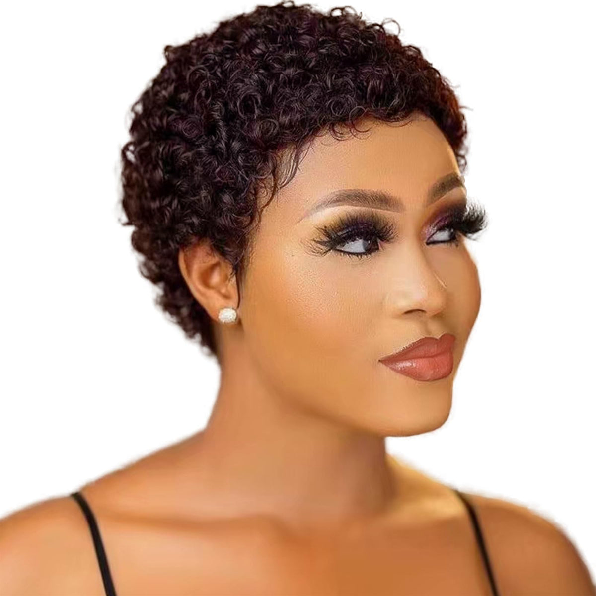 Glueless Wear and Go Wig - Short Curly Human Hair Wig for Women - Full Machine Made, Kinky Curly Wigs for Daily Use