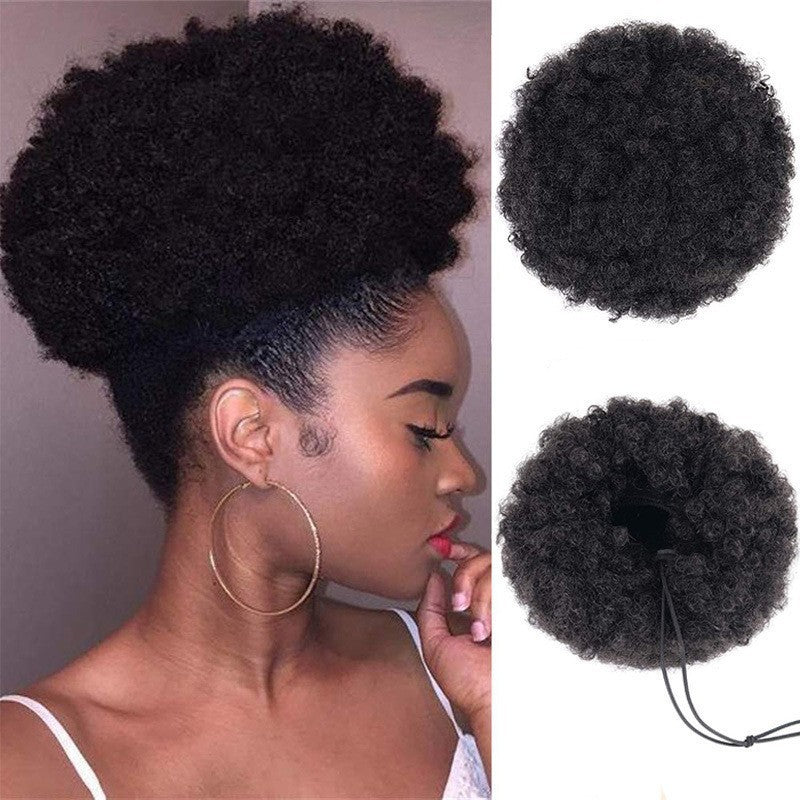 Kinky Curly Large Afro Fluffy Hair Piece and Micro-Curly Wig Hair Piece - 2 Sizes