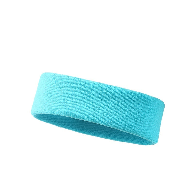 Wide Sports Anti-Sweat Headband with Elastic, Solid Colors