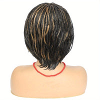 Short Bob Box Braided Wig with Bangs Pixie Cut Side Part Synthetic Heat Resistant Ombre Crochet Braided Wig African Style Cosplay Wig for Women - Summer Hairpiece, Fashion Accessory, Natural Look Hairpiece Sweet T 52
