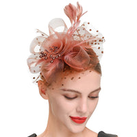 Feather Bride Hair Ornament - Mesh Hat Combination Hairpin