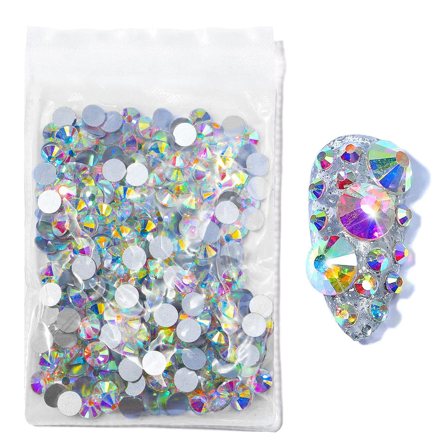288Pcs SS34 7.2mm Crystals - AB Nail Rhinestones, Round, Flatback Nail Art Glass, Gems, Beads, Stones for Nails/Decorations