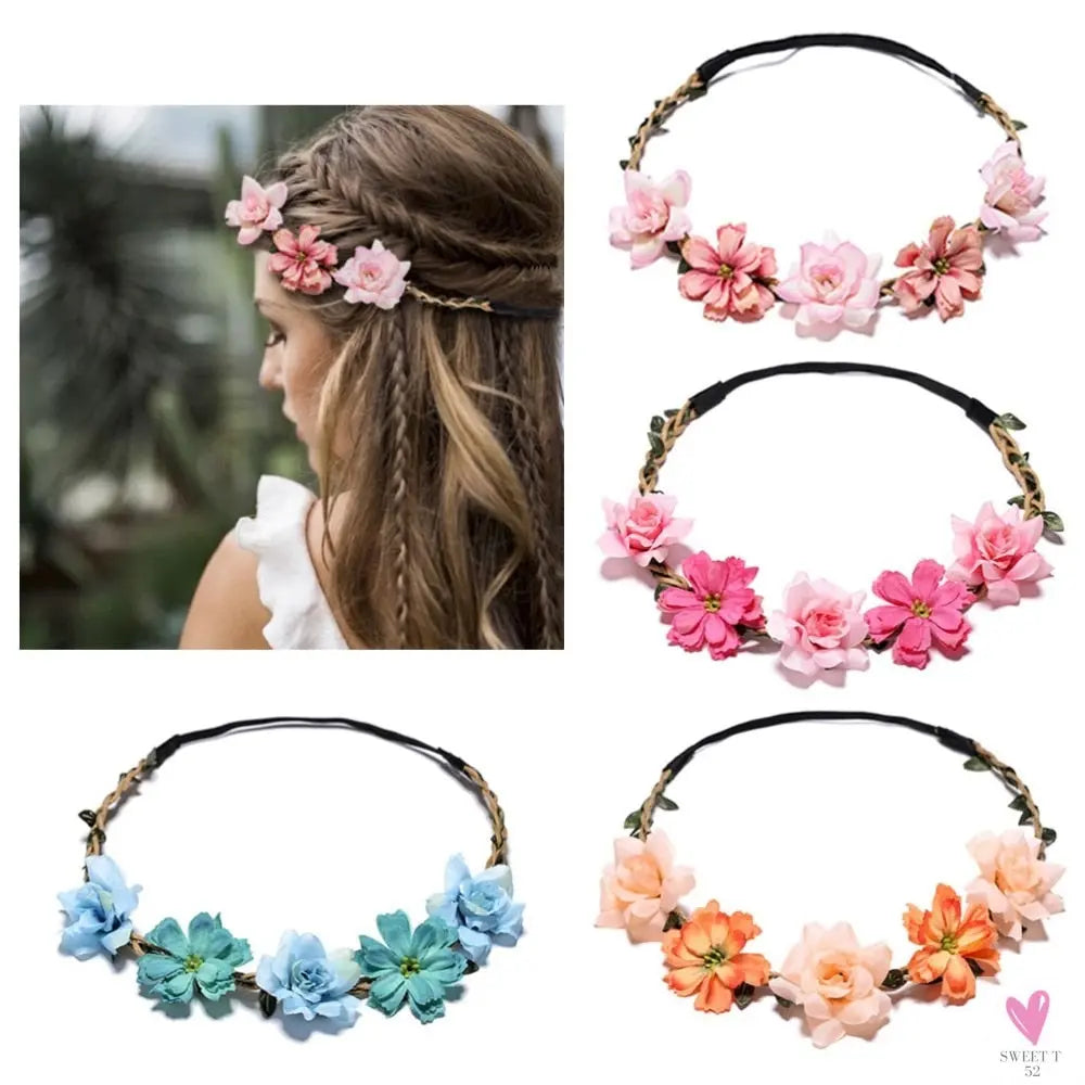1 Piece Floral Garland, Princess Head Wreath/Crown Head Wear for Women and Girls