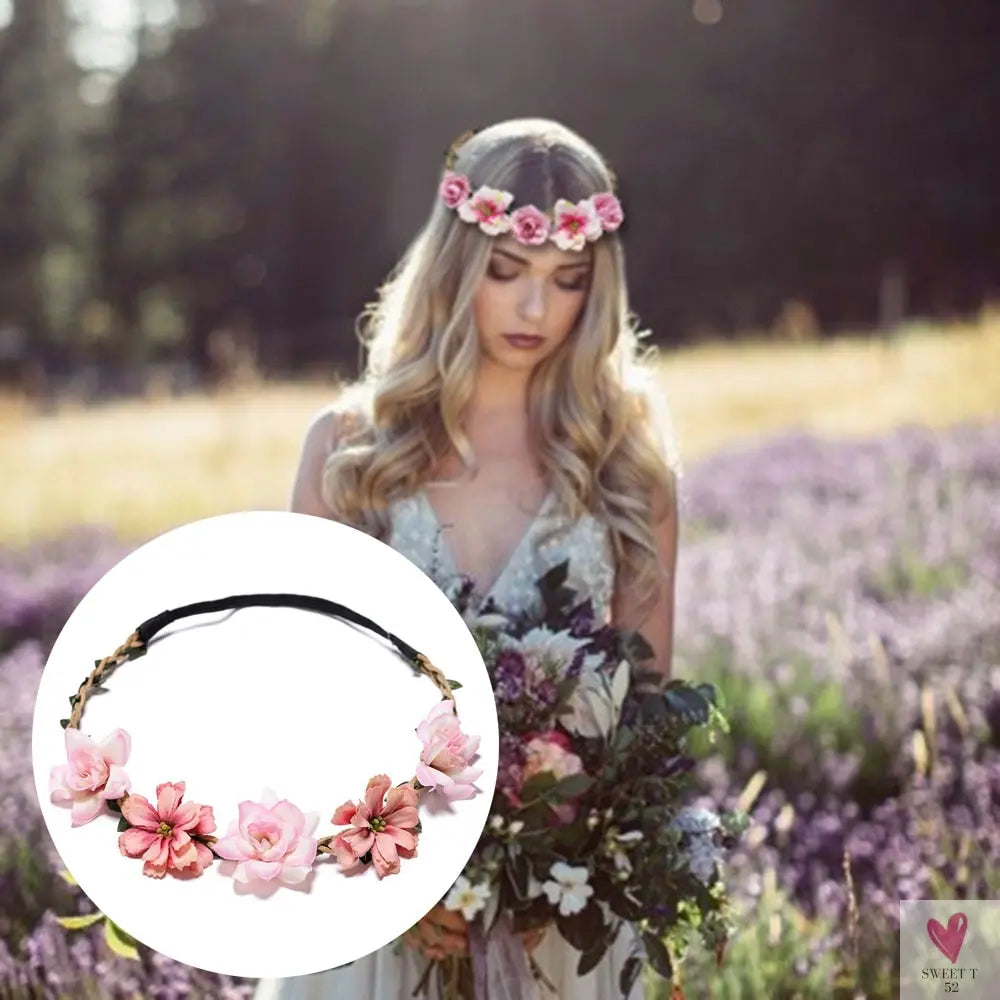 1 Piece Floral Garland, Princess Head Wreath/Crown Head Wear for Women and Girls