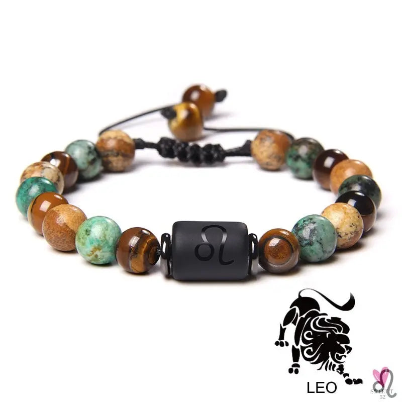 12 Zodiac Signs Constellation Bracelet for Men and Women (Unisex) - Natural Stones