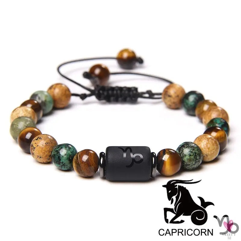 12 Zodiac Signs Constellation Bracelet for Men and Women (Unisex) - Natural Stones