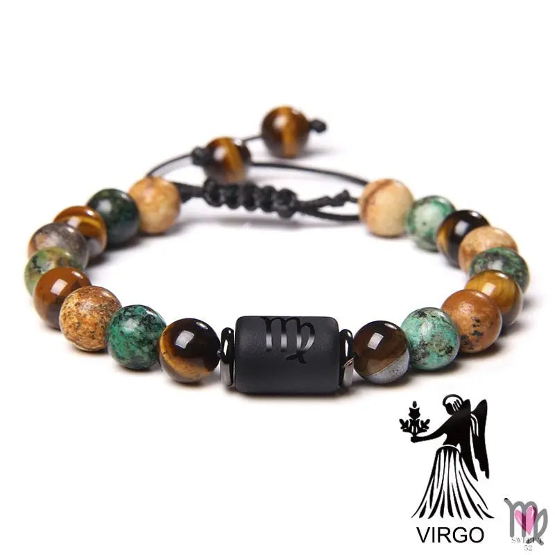 12 Zodiac Signs Constellation Bracelet for Men and Women (Unisex) - Natural Stones