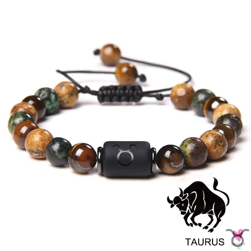 12 Zodiac Signs Constellation Bracelet for Men and Women (Unisex) - Natural Stones