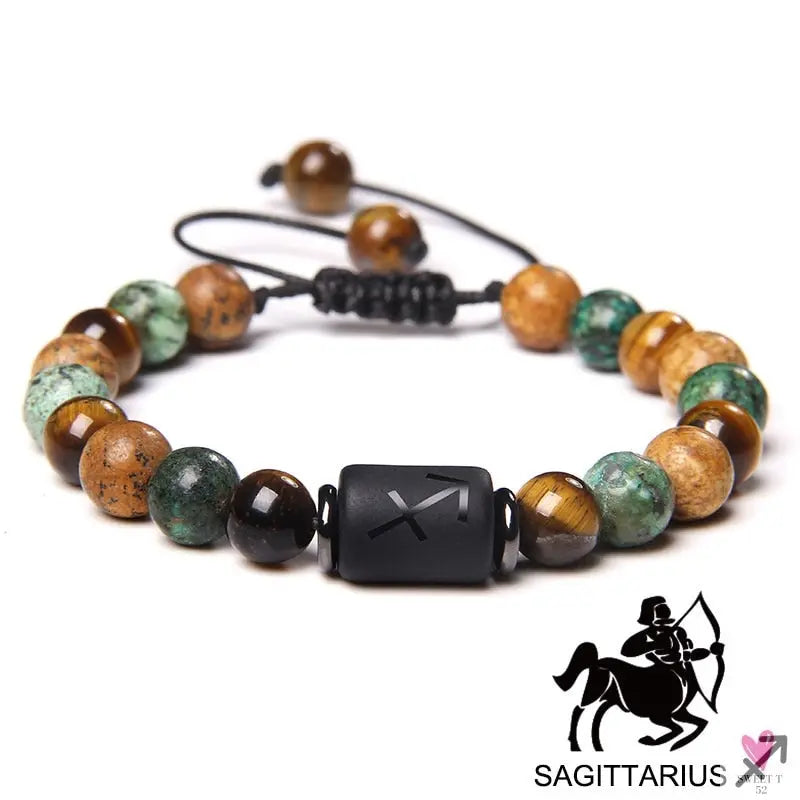 12 Zodiac Signs Constellation Bracelet for Men and Women (Unisex) - Natural Stones