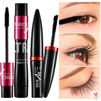 2 in 1 Waterproof Mascara - 4D Silk Fiber Eyelash Lengthening, Natural Eye Lashes for Women and Girls