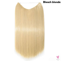 20 inch long synthetic Invisible Wire Clip-In One Piece Hair Extensions, 60 Colors, False Hairpieces For Women and Girls (Cn)