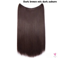 20 inch long synthetic Invisible Wire Clip-In One Piece Hair Extensions, 60 Colors, False Hairpieces For Women and Girls (Cn)