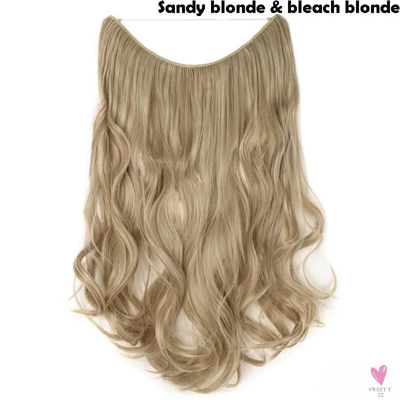 20 inch long synthetic Invisible Wire Clip-In One Piece Hair Extensions, 60 Colors, False Hairpieces For Women and Girls (Cn)