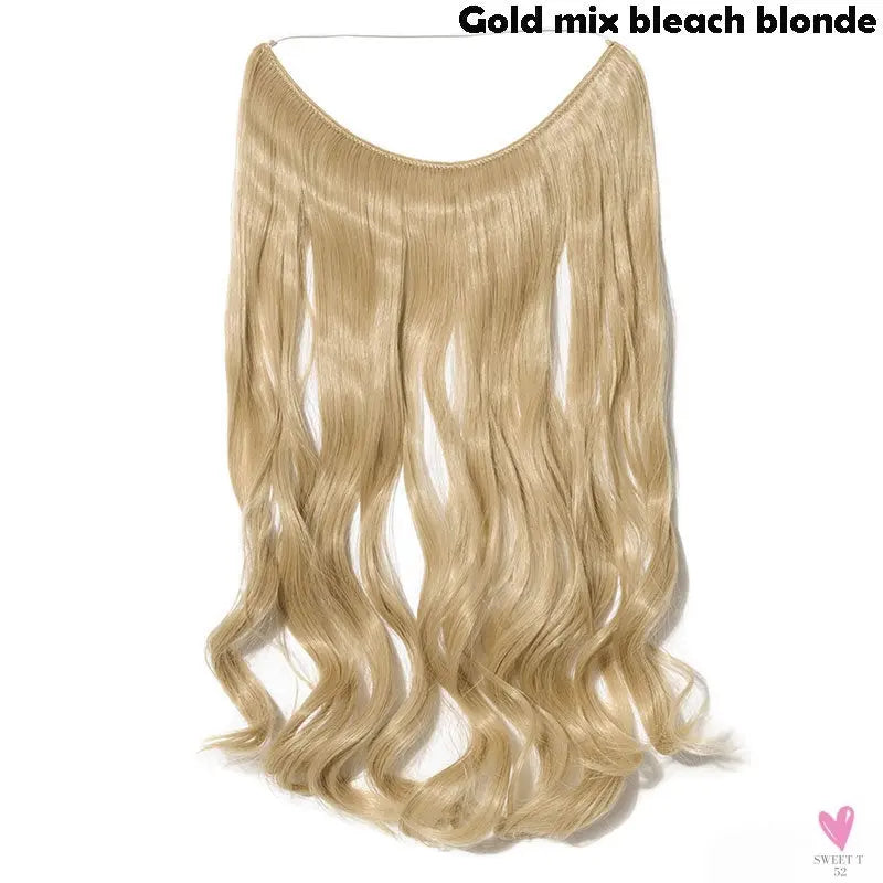 20 inch long synthetic Invisible Wire Clip-In One Piece Hair Extensions, 60 Colors, False Hairpieces For Women and Girls (Cn)