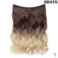 20 inch long synthetic Invisible Wire Clip-In One Piece Hair Extensions, 60 Colors, False Hairpieces For Women and Girls (Cn)