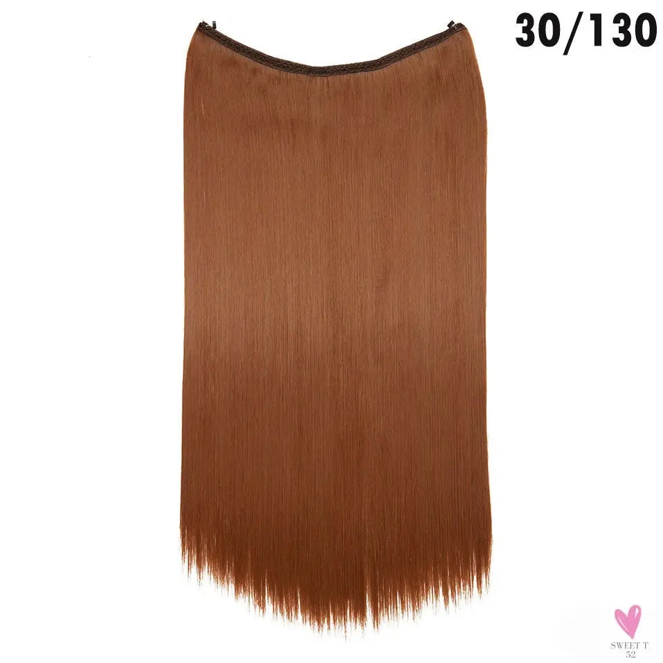 20 inch long synthetic Invisible Wire Clip-In One Piece Hair Extensions, 60 Colors, False Hairpieces For Women and Girls (Cn)