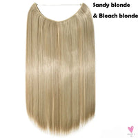 20 inch long synthetic Invisible Wire Clip-In One Piece Hair Extensions, 60 Colors, False Hairpieces For Women and Girls (Cn)